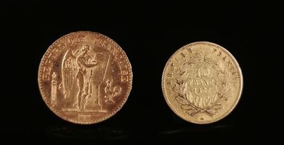 Pièce de 20 francs or Génie 1898 et pièce...