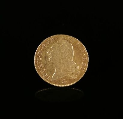 null Double Louis gold coin with nude bust, Louis XVI, 
La Rochelle (H).
1786.
15.06...