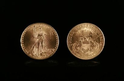 null Two 20-dollar gold coins, Liberty head and Liberty statue.
1904 and 1924.
66.99...