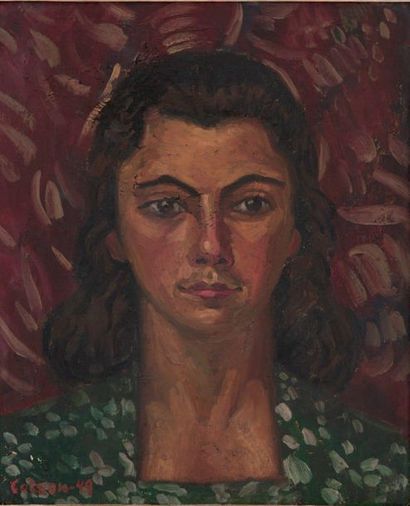 Jaime Antonio COLSON (1901-1975) Portrait de Lisa P Huile sur toile Signée en bas...