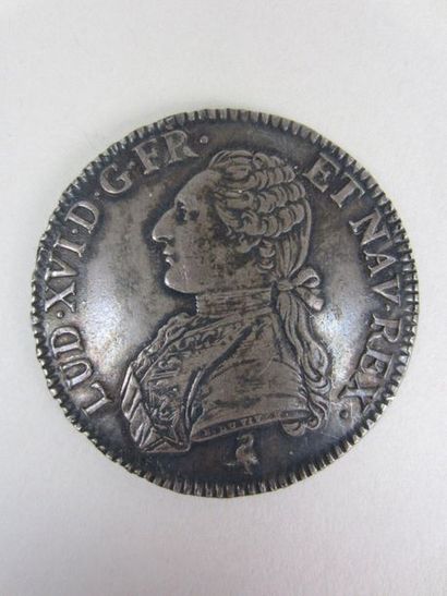 Pièce en argent au profil de Louis XVI, 1791,...