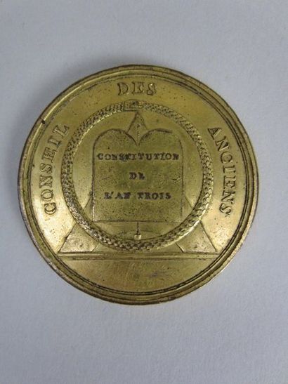 Médaille en bronze doré Conseil des Anciens...