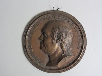 null Médaillon figurant Benjamin Franklin, d'après Nini, 160 mm