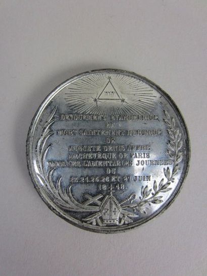 null Médaille en souvenir d'Auguste Denis Affre, 1848, avec symbole maçonnique