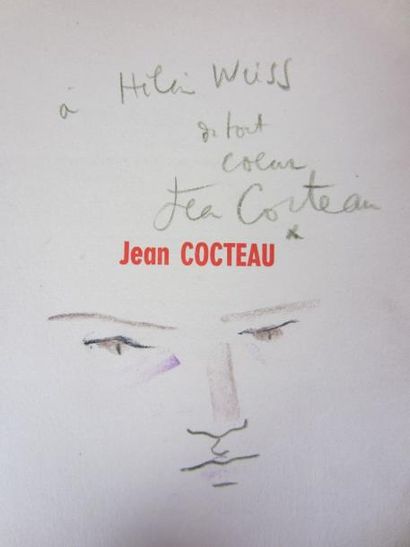 COCTEAU Jean Édition originale. 1950. Dessin original de Cocteau avec envoi à Helene...