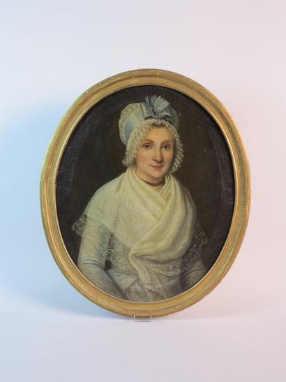 Ecole française du XVIIIè 

Portrait de femme au fichu

Huile sur toile (d’origine)

Cadre...