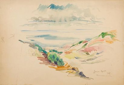 Georges CYR (1880 - 1964) Aramoun, au Liban
Crayon et aquarelle sur papier, datée...