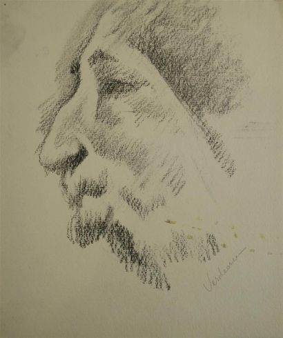 null Théophile, Eugène VERDEAU (1884-1953).

Ensemble de 7 pièces comprenant :

Profil...