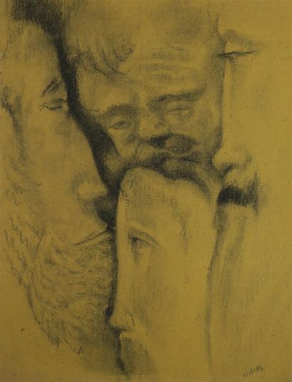 null Théophile, Eugène VERDEAU (1884-1953).

5 pièces comprenant : 

Groupe d'hommes.
Fusain...