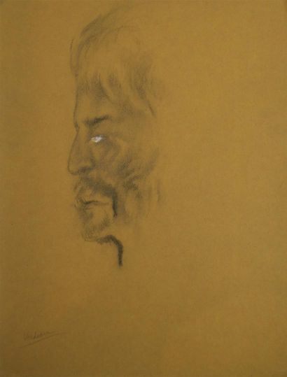 null Théophile, Eugène VERDEAU (1884-1953).

Ensemble de 4 pièces : 

Homme de profil.
Fusain...