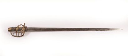 null Sabre d'officier de Maréchaussée, 1787. 

Lame à pans de 83 cm, poinçon "MR"...