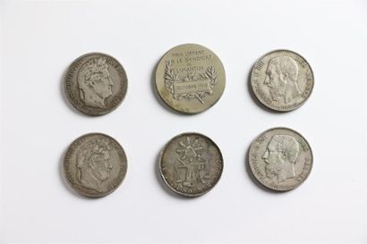 null Ensemble de monnaies et médaille en argent (925°/00) comprenant :

d'après H....