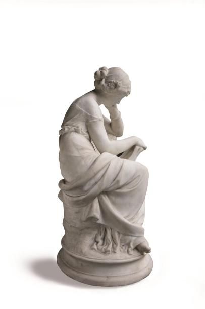 null Émile François CHATROUSSE (1829-1896).

La lecture.

Groupe en marbre blanc,...