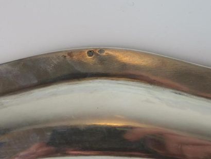 null Plat ovale en argent (925°/00) à contours de style Louis XV.

Poinçon Minerve.

Long_44,6cm

Larg_30...