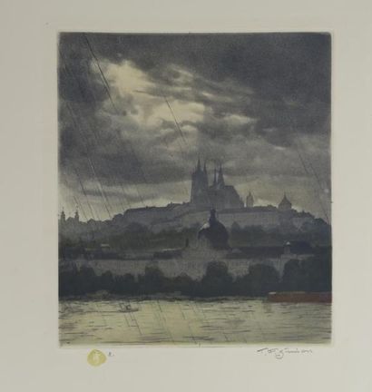 null Tavik Frantisek SIMON (1877-1942).

Trois vues de Prague et de la cathédrale...
