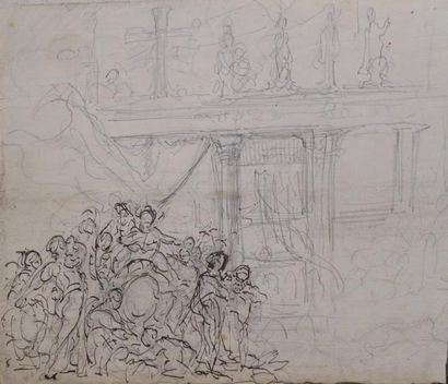 null Ecole française du XIXème siècle.

Un ensemble de 23 dessins représentant des...