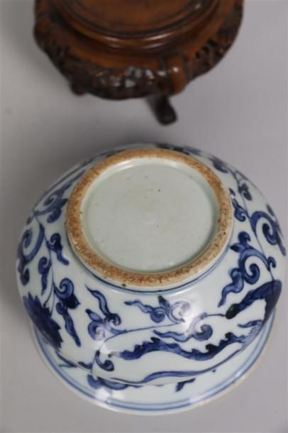 null Petit brûle-parfum en porcelaine bleu blanc 

Chine, XVIIème siècle

A décor...