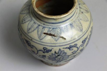 null Vase Meiping et petit vase en porcelaine bleu blanc

Chine, dynastie Ming, XVIème...