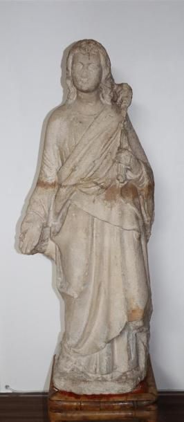 null Statue d'un saint personnage en pierre calcaire.

Travail français du XVIème...
