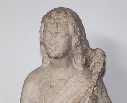 null Statue d'un saint personnage en pierre calcaire.

Travail français du XVIème...