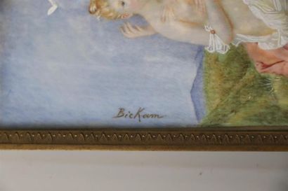null BICKAM (?).

Vénus et l'amour.

Miniature sur ivoire, signée à gauche.

H_11,8...