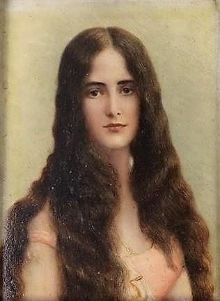 null Ecole étrangère, vers 1900.

Portrait de femme aux longs cheveux.

Huile sur...