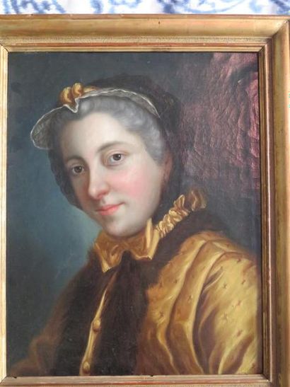null Ecole française vers 1800 suiveur de Boucher

Femme au bonnet de dentelle noire

Toile...