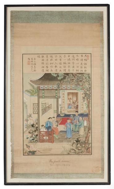 null Aquarelle et encre sur papier.

Chine, dynastie Qing, Fin du XIXème siècle

Représentant...