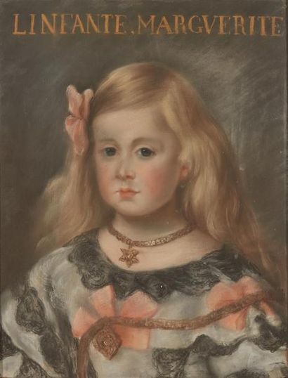 null Ecole française du XIXème siècle.

L'infante Marguerite d'Espagne d'après Velasquez.

Pastel...
