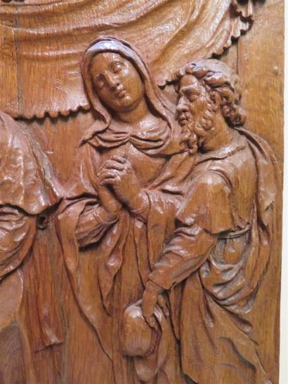 null Beau bas-relief en chêne sculpté représentant " La Circoncision ". 

Flandre...