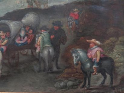 null Ecole Flamande du XVIIème siècle, suiveur de Jan Brueghel 

Paysage avec un...