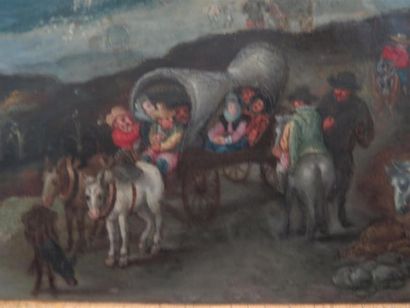 null Ecole Flamande du XVIIème siècle, suiveur de Jan Brueghel 

Paysage avec un...