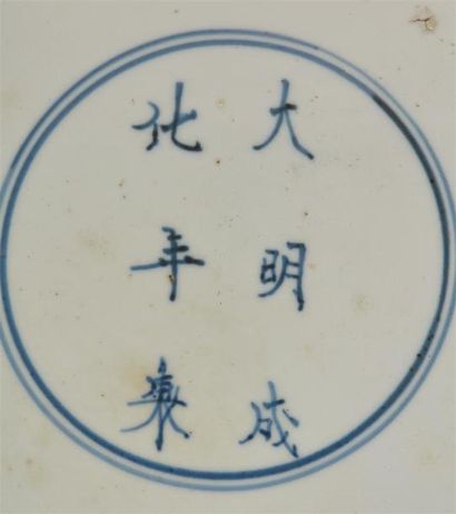 null CHINE, dynastie Qing, XVIIIème siècle.

Plat en porcelaine bleu blanc.

A décor...
