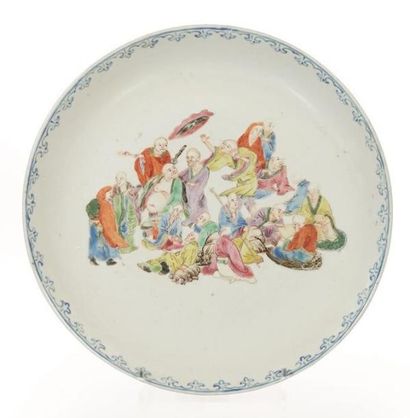 null CHINE, fin du XIXème siècle.

Petit plat en porcelaine polychrome.

A décor...