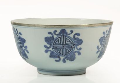 null CHINE, XIXème siècle.

Paire de bols en porcelaine bleu blanc.

A décor de caractères...