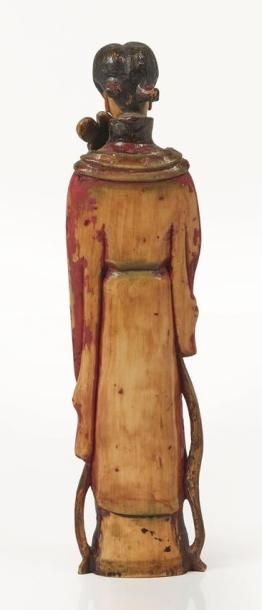 null CHINE, fin du XVIIIème-début du XIXème siècle.

Statuette de Guanyin en ivoire...