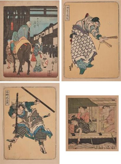 null JAPON, XIXème siècle

Lot de huit estampes de Hiroshige, Kunisada et divers

Oban...