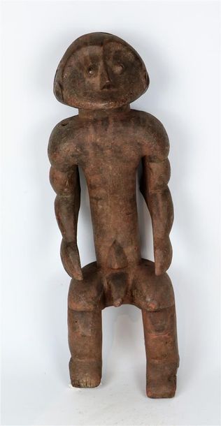 null CHAMBA - MONTOL (Nigéria). _x000D_

Statuette d'ancêtre masculin. Tête hémisphérique...