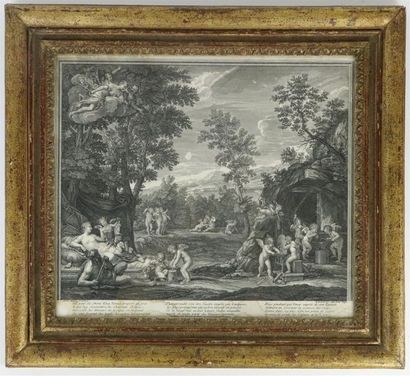 null Benoit AUDRAN (1661-1721), d'après l'Albane.

La légende de Vénus.

Paire de...