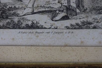 null Antoine WATTEAU (1684-1721), d'après.

Gravé par Jacques Gabriel HUQUIER (1695-1772).

Homme...