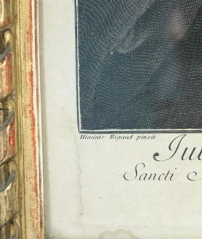 null Hyacinthe RIGAUD (1659-1743), d'après.

Portrait de Jules Hardouin Mansart.

Gravure...