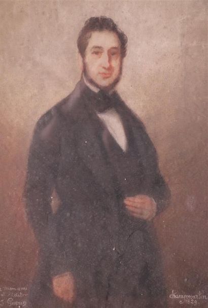 null Charles Emile Callande de CHAMPMARTIN (Bourges 1797-1883).
Portrait du peintre...