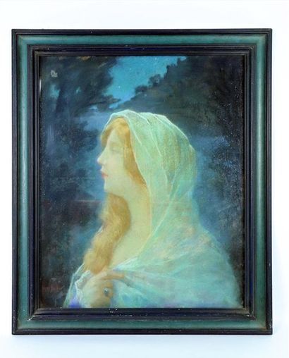 null Henri Charles DAUDIN (act.1890-1907).

Portrait de femme symboliste.

Pastel...