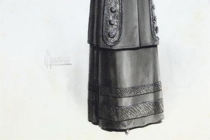 null Ferdinand-Léon MENETRIER (1859-après 1920).

Elégante au chapeau, devant le...