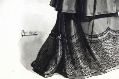 null Ferdinand-Léon MENETRIER (1859-après 1920).

Elégante au sous-bois.

Dessin...
