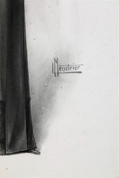 null Ferdinand-Léon MENETRIER (1859-après 1920).

Elégante à l'église.

Dessin au...