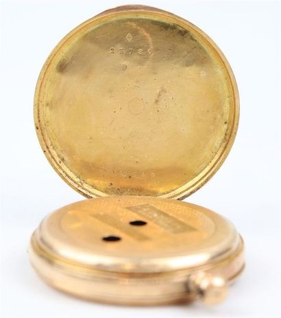  Monture de montre de gousset en or jaune 
18,77 grammes, 18K, 750°/00.