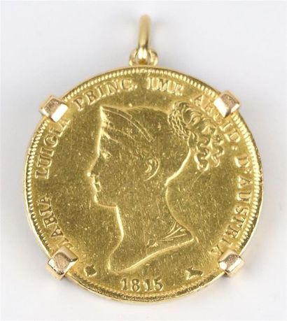 null Pièce en or jaune Impératrice d'Autriche 1815, montée en pendentif.

D_26 mm,...