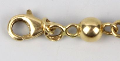 null Bracelet en or jaune composé de perles et de maillons. 

L_18,5 cm, 6,52 grammes,...