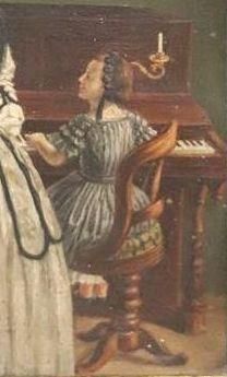 null Ecole française du XIXème siècle.

La jeune pianiste.

Huile sur carton.

H_26,4cm...